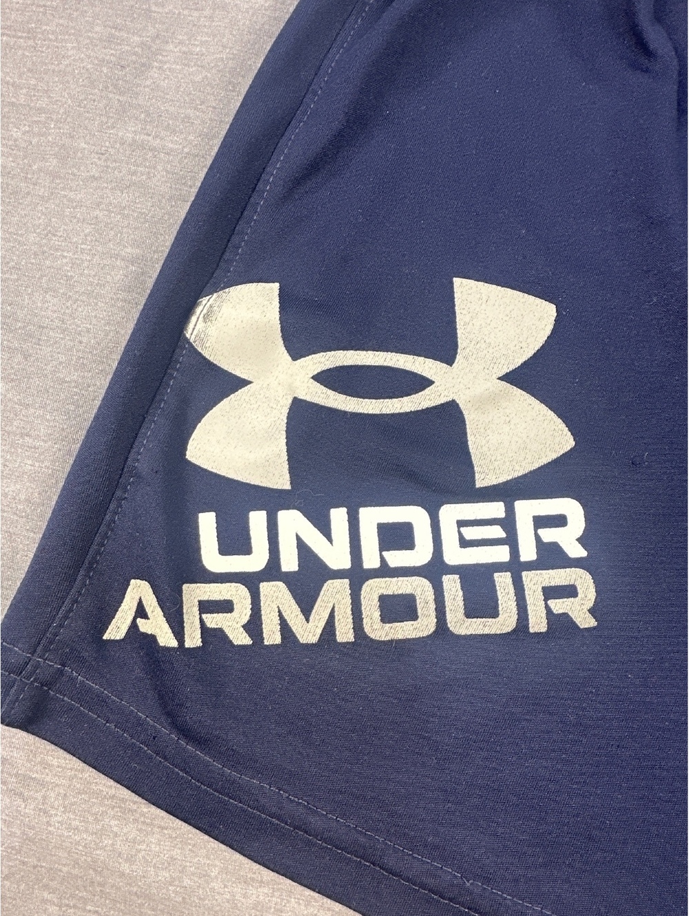 Under Armour Boys Athletic Shorts Size 5 Navy Blue Elastic Waist